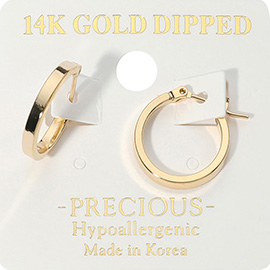 14K Gold Dipped Hypoallergenic Hoop Pin Catch Earrings