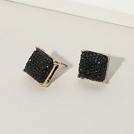 Square Cushion Embossed Stud Earrings