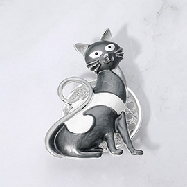 Colored Metal Cat Magnetic Brooch