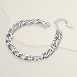 Stainless Steel Figaro Chain Bracelet