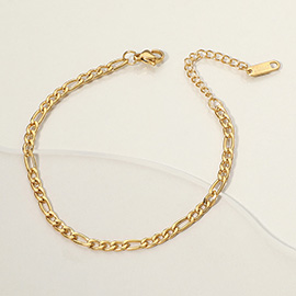 Stainless Steel Figaro Chain Bracelet