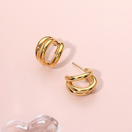 Stainless Steel Mini Split Hoop Earrings