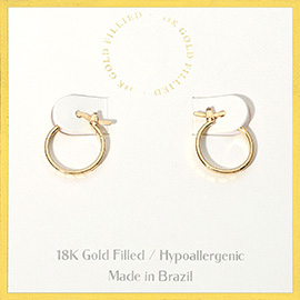 18K Gold Filled Hypoallergenic Pin Catch Hoop Earrings