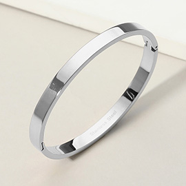 Stainless Steel Hinged Bangle Bracelet