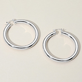 Metal Hoop Pin Catch Earrings