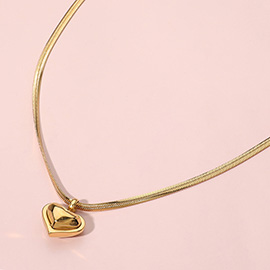 Stainless Steel Heart Pendant Necklace