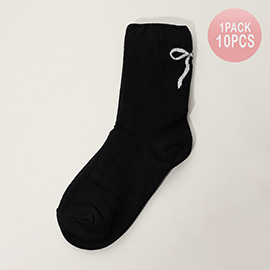 10Pairs - Bow Pointed Socks