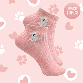 10Pairs - Puppy Pointed Socks