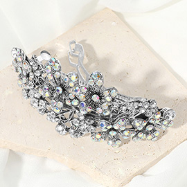 Stone Paved Flower Embellished Barrette