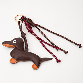 Faux Leather Dog Keychain / Bag Charm