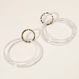 Multi Metal Wire Hoop Link Earrings