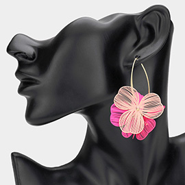 Metal Cutout Flower Dangle Earrings