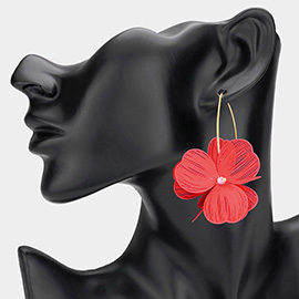 Metal Cutout Flower Dangle Earrings