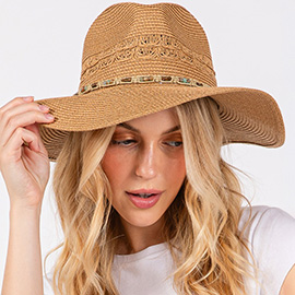 Woven Beaded Band Straw Sun Hat