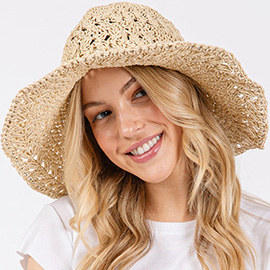 Crochet Straw Sun Hat