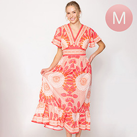 Medium - Oriental Print Maxi Dress