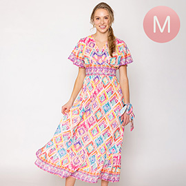 Medium - Tile Print Maxi Dress