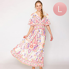 Large - Paisley Print Maxi Dress