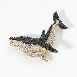 Rhinestone Whale Pin Brooch / Pendant