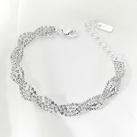 Rhinestone Paved Marquise Link Evening Bracelet