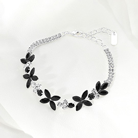 Marquise Stone Cluster Flower Evening Bracelet