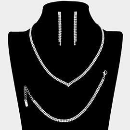 Rhinestone Paved Pinch Tip Jewelry Set