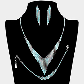 Rhinestone Paved Fringe Jewelry Set