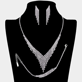 Rhinestone Paved Fringe Jewelry Set