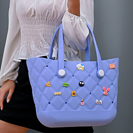 Trendy Silicone Personalized Charm Tote Bag