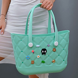 Trendy Silicone Personalized Charm Tote Bag