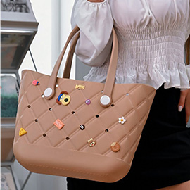 Trendy Silicone Personalized Charm Tote Bag