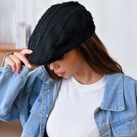 Fray Detail Newsboy Hat