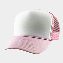 Plain Two Tone Mesh Back Trucker Hat