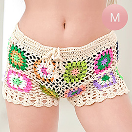 MEDIUM - Granny Square Crochet Shorts