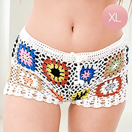 X-LARGE - Granny Square Crochet Shorts