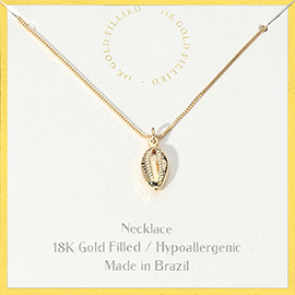 18K Gold Filled Hypoallergenic Puka Shell Pendant Necklace