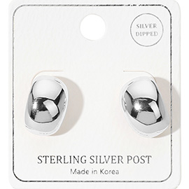 Sterling Silver Dipped Mini Pebble Earrings