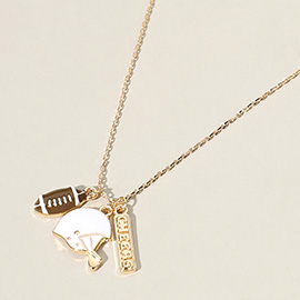 Enamel Football Pendant Necklace