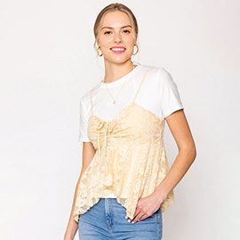 Floral Vest Lace Camisole Top