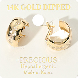 14K Gold Dipped Hypoallergenic Textured Mini Hoop Earrings