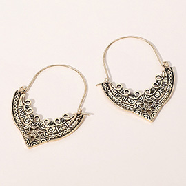 Metal Filigree Bohemian Hoop Earrings