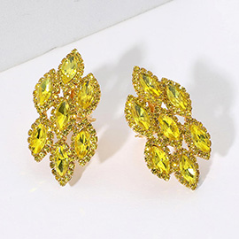 Marquise Stone Embellished Clip On Earrings