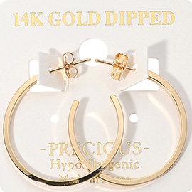 14K Gold Dipped Hypoallergenic Hoop Earrings