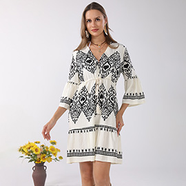 Boho Embroidered Tunic Summer Dress