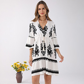 Boho Chic Embroidered Tunic Summer Dress