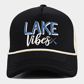 LAKE Vibes Message Embroidered Mesh Back Trucker Hat