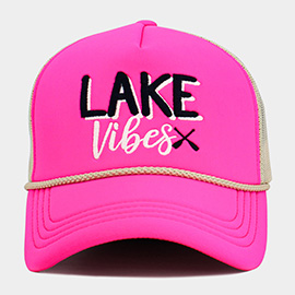 LAKE Vibes Message Embroidered Mesh Back Trucker Hat