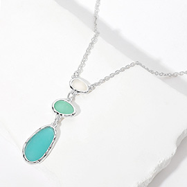 Sea Glass Cluster Link Pendant Necklace