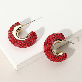 Bling Studded Hoop Earrings