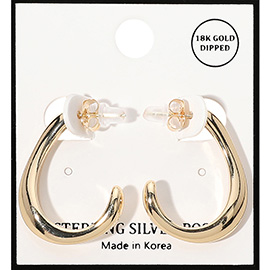 18K Gold Dipped Hook Hoop Earrings